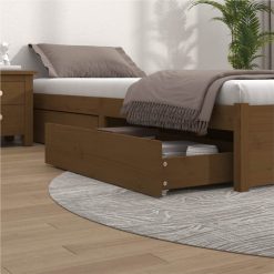 Bed Drawers 4 Pcs Honey Brown Solid Wood Pine