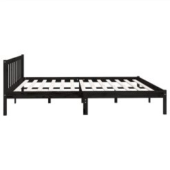 Bed Frame Black Solid Pinewood 180x200 Cm UK Super King -NEWTRAL Sales Shop Bed Frame Black Solid Pinewood 180x200 cm UK Super King 493686 4