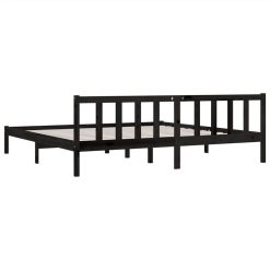 Bed Frame Black Solid Pinewood 180x200 Cm UK Super King -NEWTRAL Sales Shop Bed Frame Black Solid Pinewood 180x200 cm UK Super King 493686 5