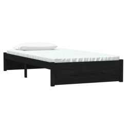 Bed Frame Black Solid Wood 100x200 Cm 2 Bed Frame Black Solid Wood 100x200 Cm -NEWTRAL Sales Shop Bed Frame Black Solid Wood 100x200 cm 516505 2