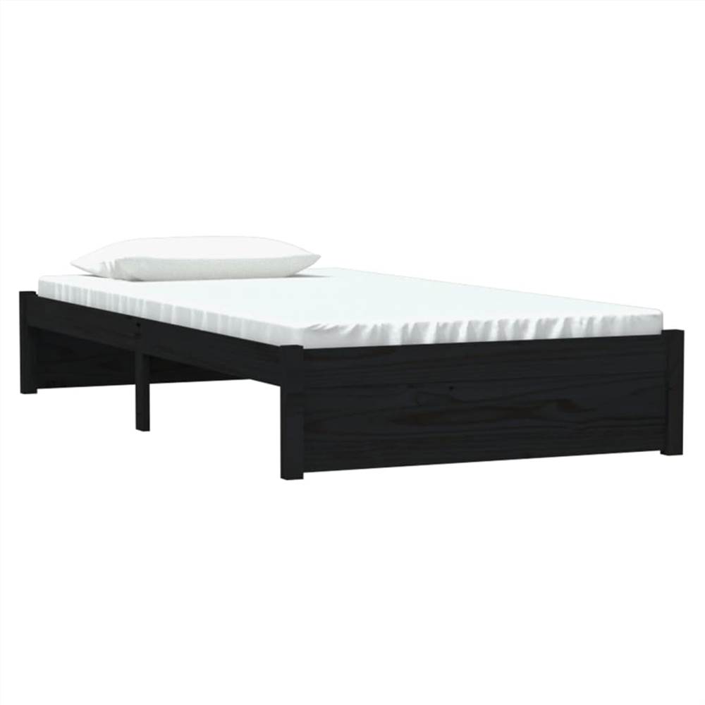 Bed Frame Black Solid Wood 100x200 cm Bed Frame Black Solid Wood 100x200 Cm -NEWTRAL Sales Shop Bed Frame Black Solid Wood 100x200 cm 516505 2