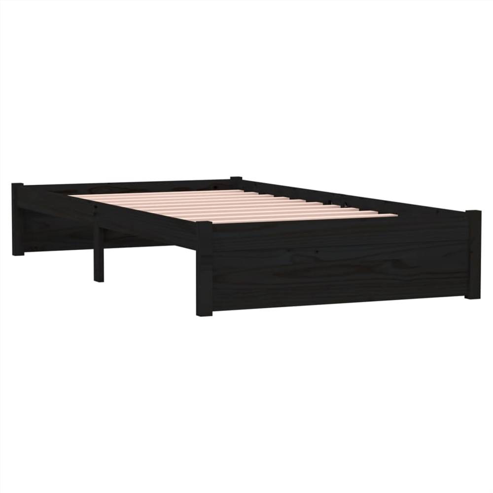 Bed Frame Black Solid Wood 100x200 cm Bed Frame Black Solid Wood 100x200 Cm -NEWTRAL Sales Shop Bed Frame Black Solid Wood 100x200 cm 516505 3