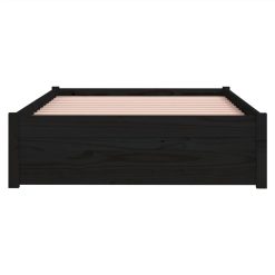 Bed Frame Black Solid Wood 100x200 Cm 4 Bed Frame Black Solid Wood 100x200 Cm -NEWTRAL Sales Shop Bed Frame Black Solid Wood 100x200 cm 516505 4