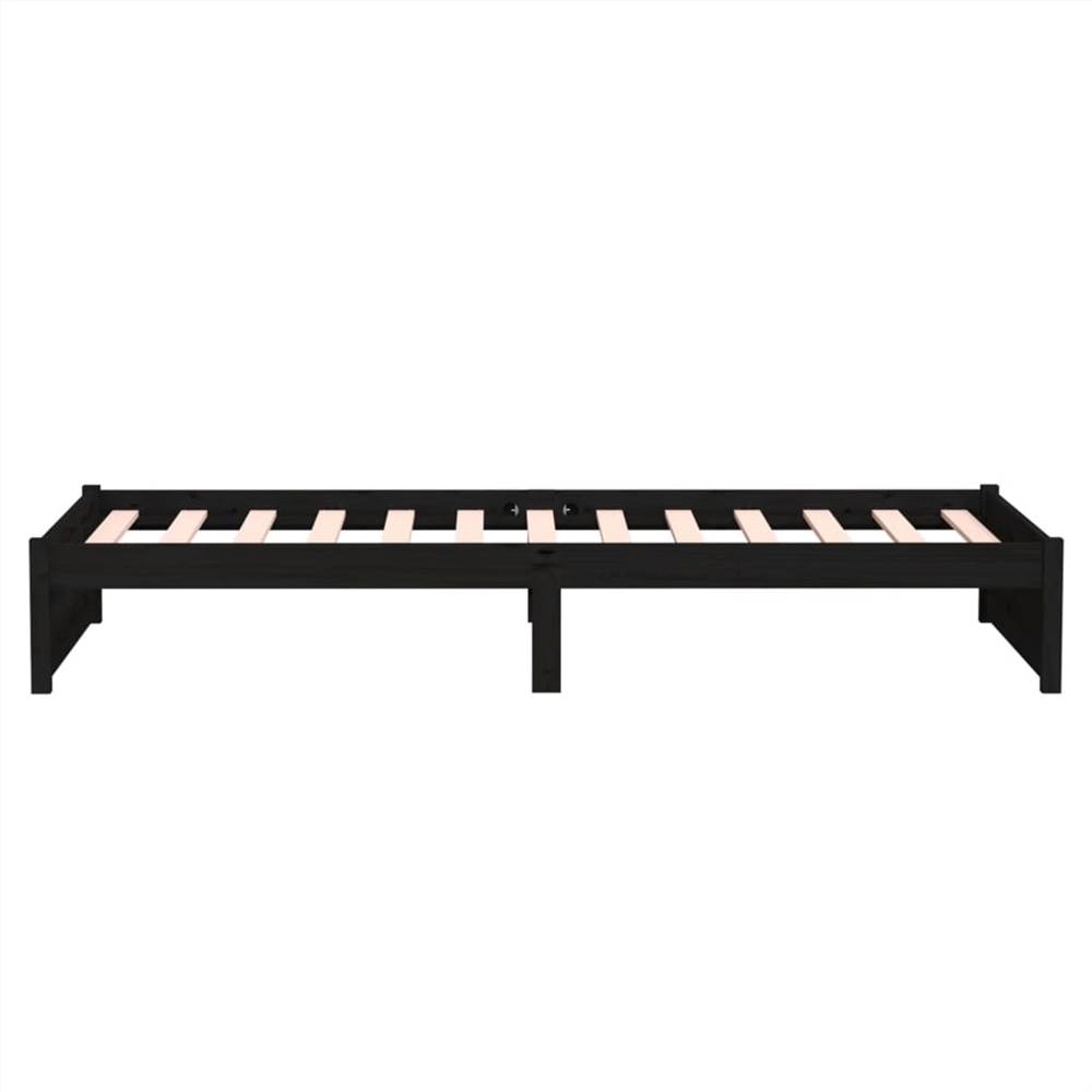 Bed Frame Black Solid Wood 100x200 cm Bed Frame Black Solid Wood 100x200 Cm -NEWTRAL Sales Shop Bed Frame Black Solid Wood 100x200 cm 516505 5