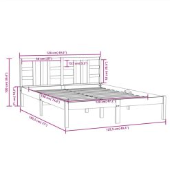 Bed Frame Black Solid Wood 120x190 Cm 4FT Small Double 5 Bed Frame Black Solid Wood 120x190 Cm 4FT Small Double -NEWTRAL Sales Shop Bed Frame Black Solid Wood 120x190 cm 4FT Small Double 514010 5