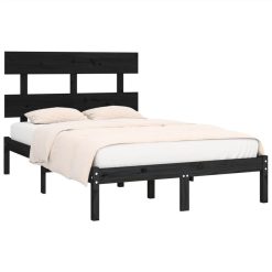 Bed Frame Black Solid Wood 120x190 Cm 4FT Small Double 2 Bed Frame Black Solid Wood 120x190 Cm 4FT Small Double -NEWTRAL Sales Shop Bed Frame Black Solid Wood 120x190 cm 4FT Small Double 515275 2
