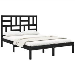 Bed Frame Black Solid Wood 120x200 Cm -NEWTRAL Sales Shop Bed Frame Black Solid Wood 120x200 cm 511427 2