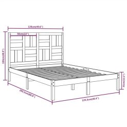 Bed Frame Black Solid Wood 120x200 Cm -NEWTRAL Sales Shop Bed Frame Black Solid Wood 120x200 cm 511427 5