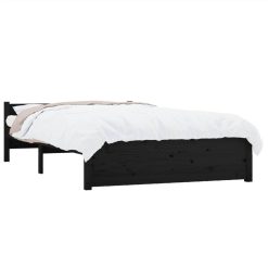 Bed Frame Black Solid Wood 120x200 Cm -NEWTRAL Sales Shop Bed Frame Black Solid Wood 120x200 cm 511694 2