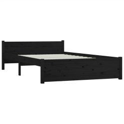 Bed Frame Black Solid Wood 120x200 Cm -NEWTRAL Sales Shop Bed Frame Black Solid Wood 120x200 cm 511694 3