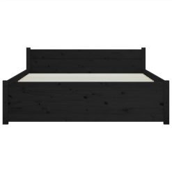 Bed Frame Black Solid Wood 120x200 Cm -NEWTRAL Sales Shop Bed Frame Black Solid Wood 120x200 cm 511694 4