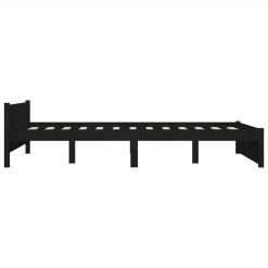 Bed Frame Black Solid Wood 120x200 Cm -NEWTRAL Sales Shop Bed Frame Black Solid Wood 120x200 cm 511694 5