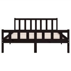 Bed Frame Black Solid Wood 120x200 Cm -NEWTRAL Sales Shop Bed Frame Black Solid Wood 120x200 cm 515615 4