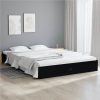 Bed Frame Black Solid Wood 120x200 Cm