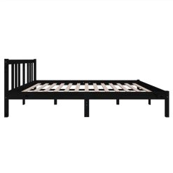 Bed Frame Black Solid Wood 135x190 Cm 4FT6 Double 4 Bed Frame Black Solid Wood 135x190 Cm 4FT6 Double -NEWTRAL Sales Shop Bed Frame Black Solid Wood 135x190 cm 4FT6 Double 509738 4