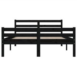 Bed Frame Black Solid Wood 140x190 Cm 4 Bed Frame Black Solid Wood 140x190 Cm -NEWTRAL Sales Shop Bed Frame Black Solid Wood 140x190 cm 509616 4