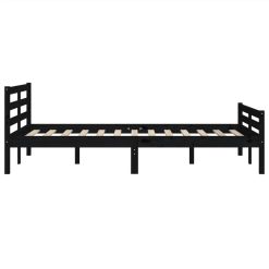 Bed Frame Black Solid Wood 140x190 Cm 5 Bed Frame Black Solid Wood 140x190 Cm -NEWTRAL Sales Shop Bed Frame Black Solid Wood 140x190 cm 509616 5