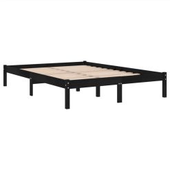 Bed Frame Black Solid Wood 140x190 Cm 4 Bed Frame Black Solid Wood 140x190 Cm -NEWTRAL Sales Shop Bed Frame Black Solid Wood 140x190 cm 511391 4