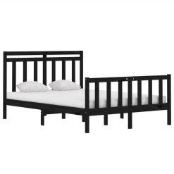 Bed Frame Black Solid Wood 140x190 Cm 2 Bed Frame Black Solid Wood 140x190 Cm -NEWTRAL Sales Shop Bed Frame Black Solid Wood 140x190 cm 512878 2