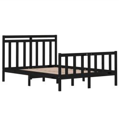 Bed Frame Black Solid Wood 140x190 Cm 3 Bed Frame Black Solid Wood 140x190 Cm -NEWTRAL Sales Shop Bed Frame Black Solid Wood 140x190 cm 512878 3