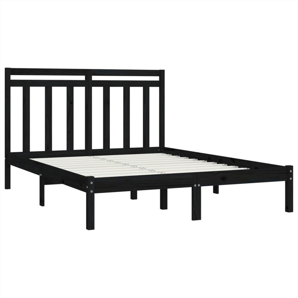 Bed Frame Black Solid Wood 140x200 cm Bed Frame Black Solid Wood 140x200 Cm -NEWTRAL Sales Shop Bed Frame Black Solid Wood 140x200 cm 512519 3