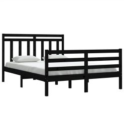 Bed Frame Black Solid Wood 140x200 Cm 2 Bed Frame Black Solid Wood 140x200 Cm -NEWTRAL Sales Shop Bed Frame Black Solid Wood 140x200 cm 512713 2