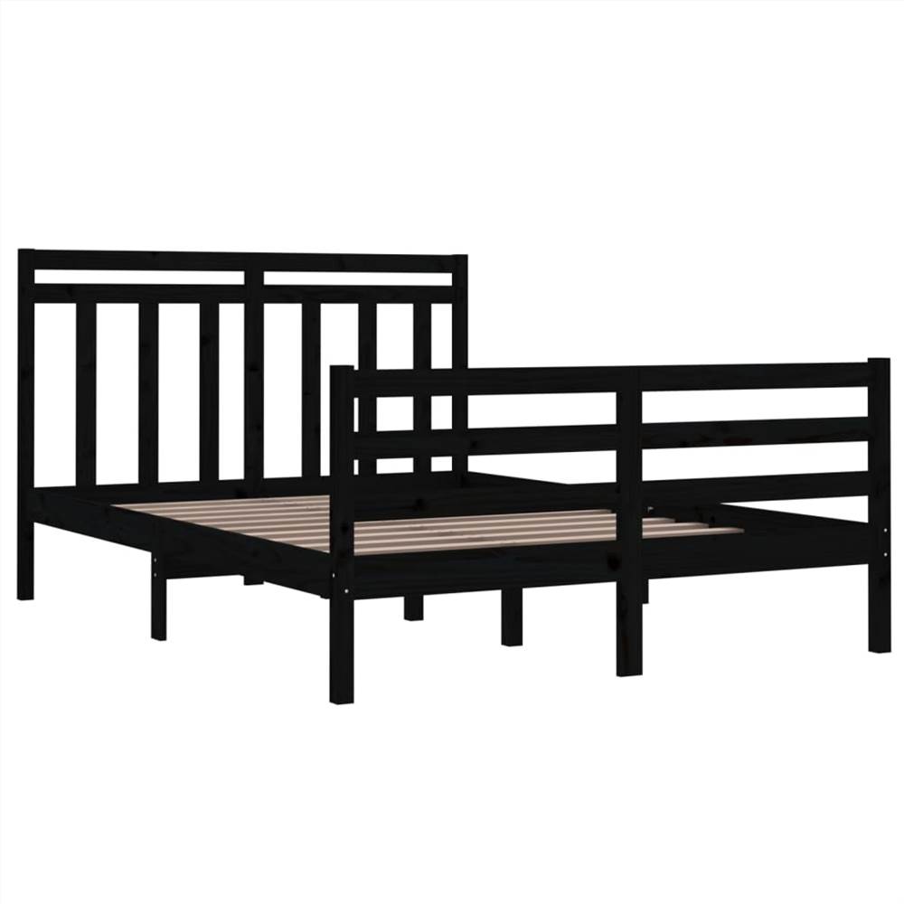 Bed Frame Black Solid Wood 140x200 cm Bed Frame Black Solid Wood 140x200 Cm -NEWTRAL Sales Shop Bed Frame Black Solid Wood 140x200 cm 512713 3