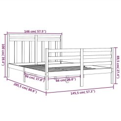 Bed Frame Black Solid Wood 140x200 Cm 5 Bed Frame Black Solid Wood 140x200 Cm -NEWTRAL Sales Shop Bed Frame Black Solid Wood 140x200 cm 512713 5
