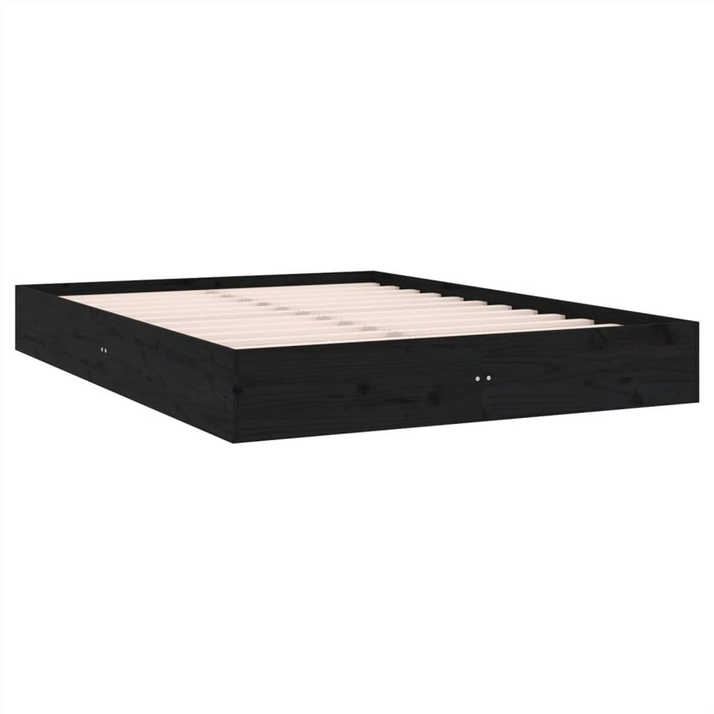 Bed Frame Black Solid Wood 140x200 cm Bed Frame Black Solid Wood 140x200 Cm -NEWTRAL Sales Shop Bed Frame Black Solid Wood 140x200 cm 515391 3