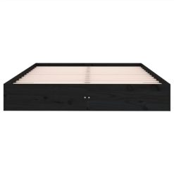 Bed Frame Black Solid Wood 140x200 Cm 4 Bed Frame Black Solid Wood 140x200 Cm -NEWTRAL Sales Shop Bed Frame Black Solid Wood 140x200 cm 515391 4