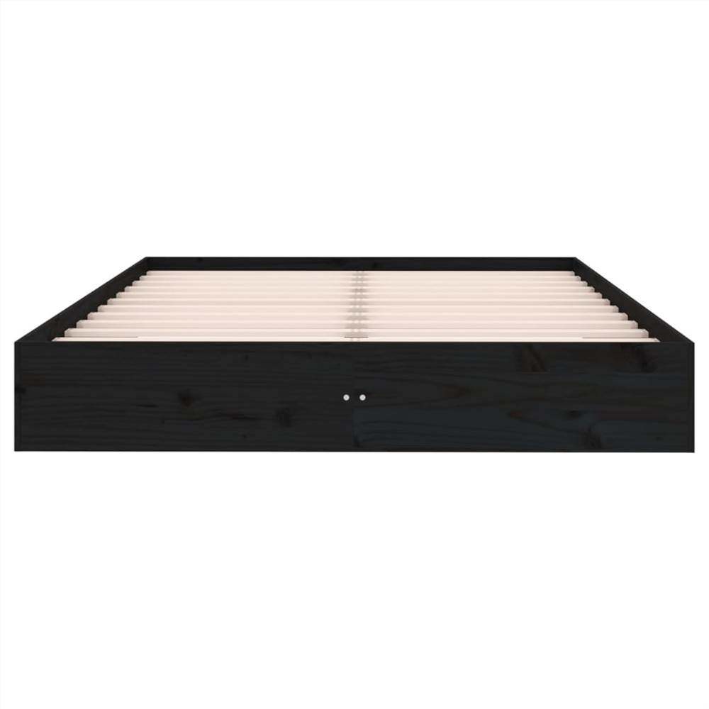 Bed Frame Black Solid Wood 140x200 cm Bed Frame Black Solid Wood 140x200 Cm -NEWTRAL Sales Shop Bed Frame Black Solid Wood 140x200 cm 515391 4