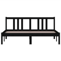 Bed Frame Black Solid Wood 150x200 Cm 5FT King Size 3 Bed Frame Black Solid Wood 150x200 Cm 5FT King Size -NEWTRAL Sales Shop Bed Frame Black Solid Wood 150x200 cm 5FT King Size 511141 3