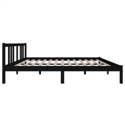 Bed Frame Black Solid Wood 150x200 Cm 5FT King Size 4 Bed Frame Black Solid Wood 150x200 Cm 5FT King Size -NEWTRAL Sales Shop Bed Frame Black Solid Wood 150x200 cm 5FT King Size 511141 4