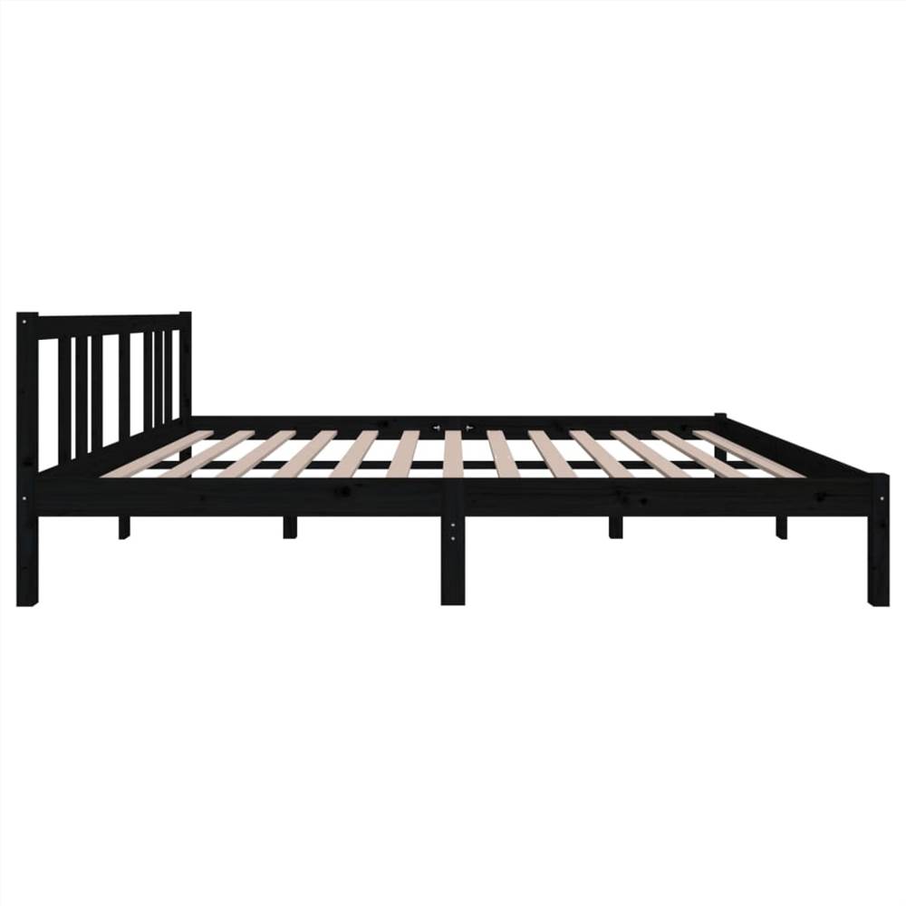 Bed Frame Black Solid Wood 150x200 cm 5FT King Size Bed Frame Black Solid Wood 150x200 Cm 5FT King Size -NEWTRAL Sales Shop Bed Frame Black Solid Wood 150x200 cm 5FT King Size 511141 4