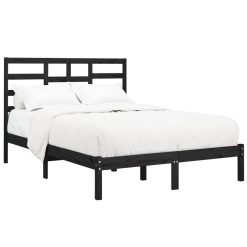 Bed Frame Black Solid Wood 160x200 Cm -NEWTRAL Sales Shop Bed Frame Black Solid Wood 160x200 cm 509698 2