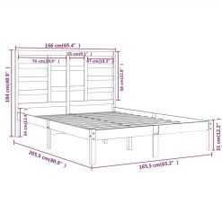 Bed Frame Black Solid Wood 160x200 Cm -NEWTRAL Sales Shop Bed Frame Black Solid Wood 160x200 cm 509698 5