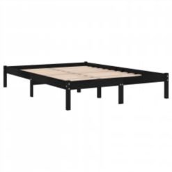 Bed Frame Black Solid Wood 160x200 Cm 4 Bed Frame Black Solid Wood 160x200 Cm -NEWTRAL Sales Shop Bed Frame Black Solid Wood 160x200 cm 513280 4