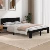 Bed Frame Black Solid Wood 160x200 Cm 5FT King Size