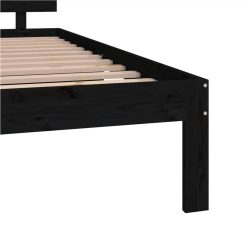 Bed Frame Black Solid Wood 160x200 Cm 5FT King Size 5 Bed Frame Black Solid Wood 160x200 Cm 5FT King Size -NEWTRAL Sales Shop Bed Frame Black Solid Wood 160x200 cm 5FT King Size 511150 5