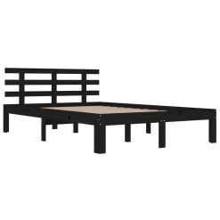 Bed Frame Black Solid Wood 180x200 Cm 6FT Super King -NEWTRAL Sales Shop Bed Frame Black Solid Wood 180x200 cm 6FT Super King 510275 2