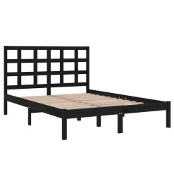 Bed Frame Black Solid Wood 180x200 Cm 6FT Super King -NEWTRAL Sales Shop Bed Frame Black Solid Wood 180x200 cm 6FT Super King 512125 3