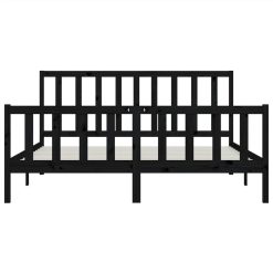Bed Frame Black Solid Wood 180x200 Cm 6FT Super King -NEWTRAL Sales Shop Bed Frame Black Solid Wood 180x200 cm 6FT Super King 514019 4