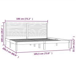 Bed Frame Black Solid Wood 180x200 Cm 6FT Super King -NEWTRAL Sales Shop Bed Frame Black Solid Wood 180x200 cm 6FT Super King 514766 5