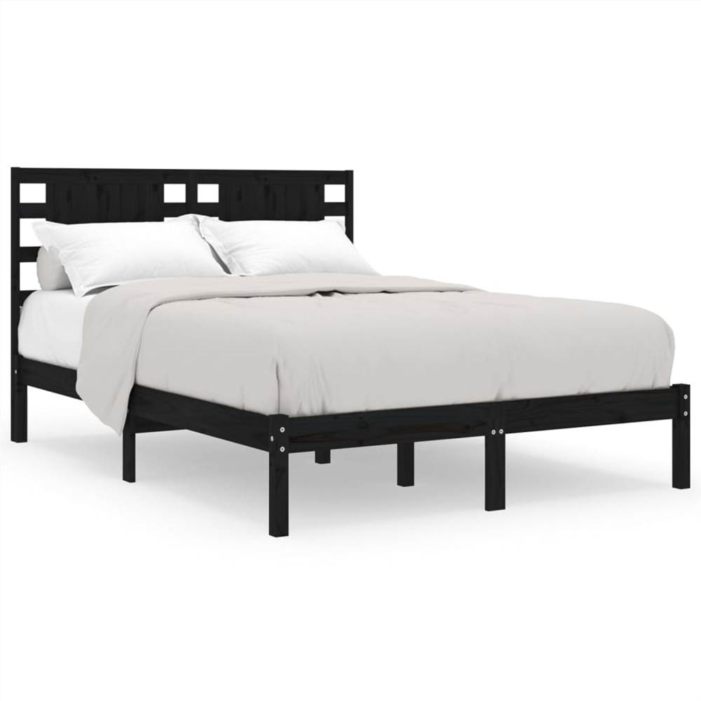 Bed Frame Black Solid Wood 180x200 cm 6FT Super King Bed Frame Black Solid Wood 180x200 Cm 6FT Super King -NEWTRAL Sales Shop Bed Frame Black Solid Wood 180x200 cm 6FT Super King 516500 1
