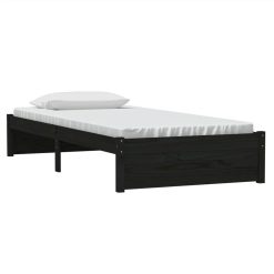Bed Frame Black Solid Wood 90x190 Cm 3FT Single 2 Bed Frame Black Solid Wood 90x190 Cm 3FT Single -NEWTRAL Sales Shop Bed Frame Black Solid Wood 90x190 cm 3FT Single 510910 2