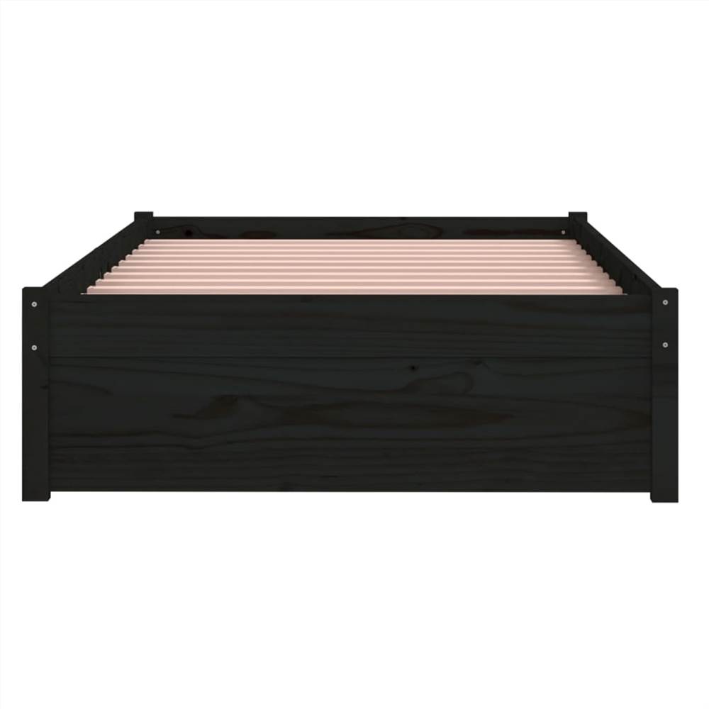 Bed Frame Black Solid Wood 90x190 cm 3FT Single Bed Frame Black Solid Wood 90x190 Cm 3FT Single -NEWTRAL Sales Shop Bed Frame Black Solid Wood 90x190 cm 3FT Single 510910 4