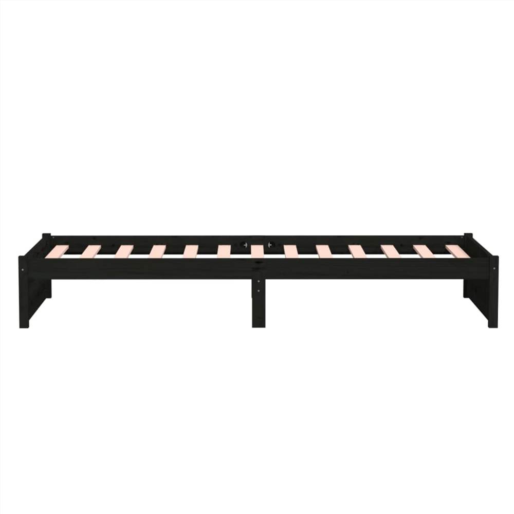 Bed Frame Black Solid Wood 90x190 cm 3FT Single Bed Frame Black Solid Wood 90x190 Cm 3FT Single -NEWTRAL Sales Shop Bed Frame Black Solid Wood 90x190 cm 3FT Single 510910 5