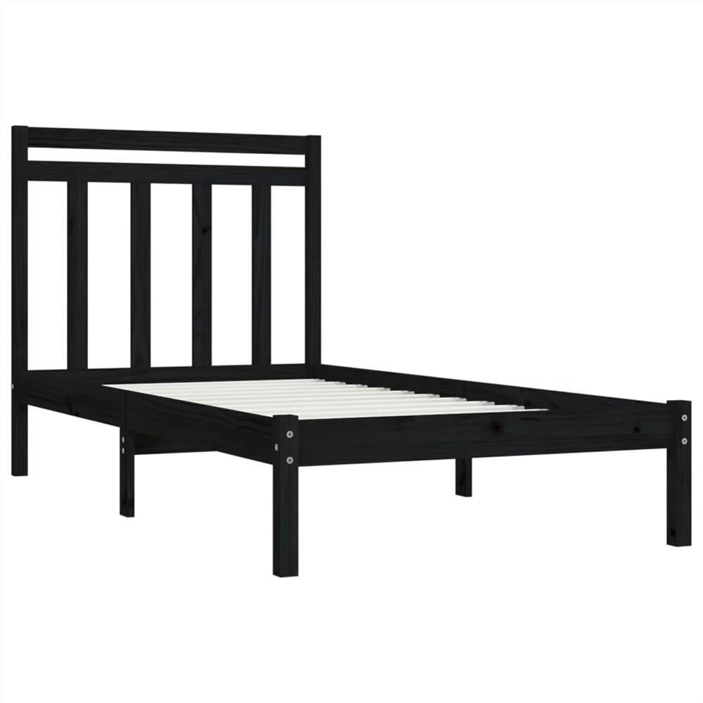 Bed Frame Black Solid Wood 90x200 cm Bed Frame Black Solid Wood 90x200 Cm -NEWTRAL Sales Shop Bed Frame Black Solid Wood 90x200 cm 512109 3