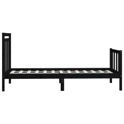 Bed Frame Black Solid Wood Pine 100x200 Cm -NEWTRAL Sales Shop Bed Frame Black Solid Wood Pine 100x200 cm 512447 5