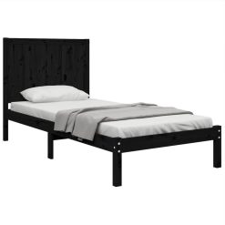 Bed Frame Black Solid Wood Pine 100x200 Cm -NEWTRAL Sales Shop Bed Frame Black Solid Wood Pine 100x200 cm 514369 2
